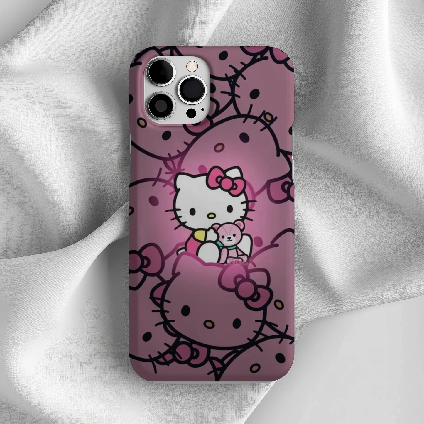 Hello Kitty Pink Pattern Tough iPhone17 Case — Cute Cartoon Protective iPhone Cover Printify