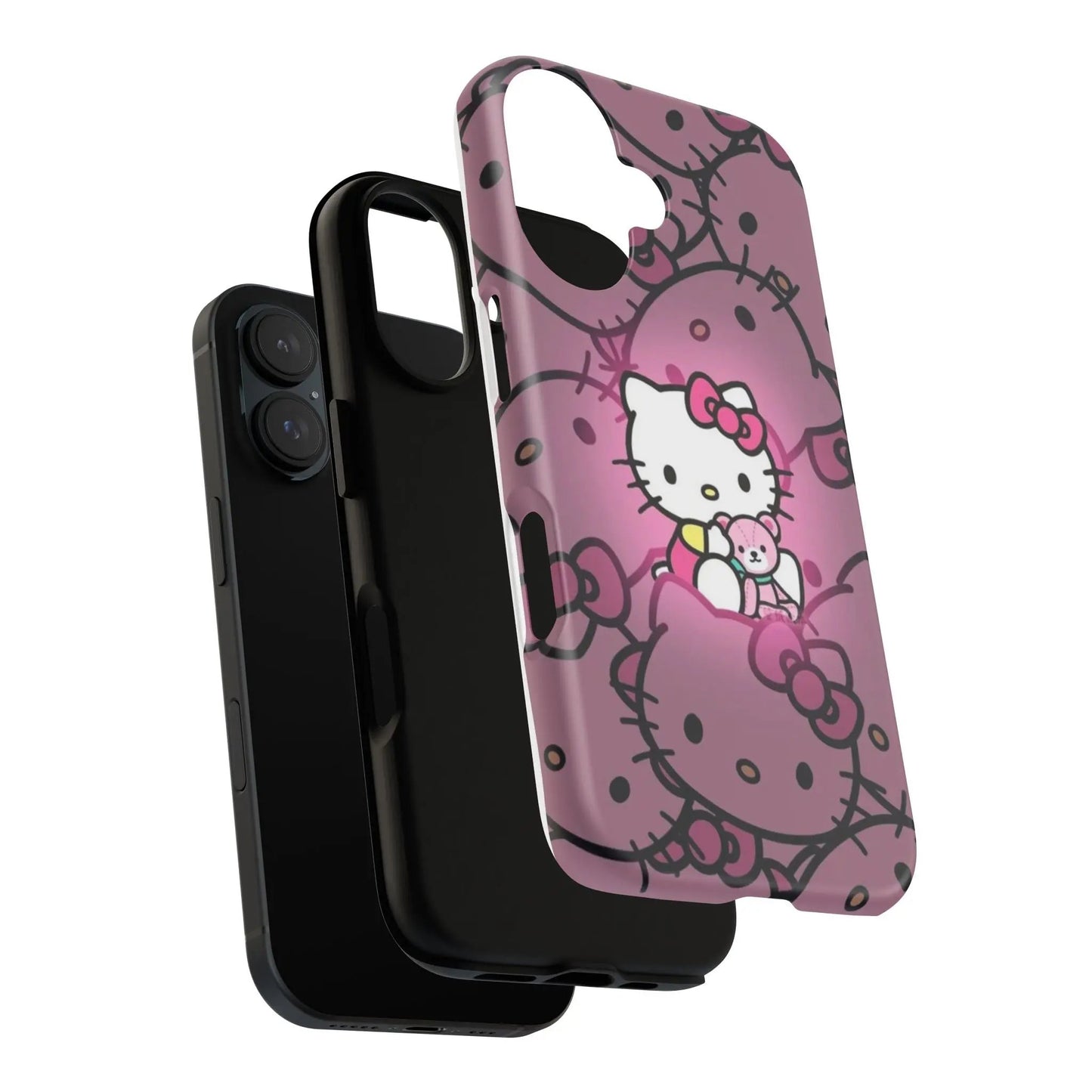 Hello Kitty Pink Pattern Tough iPhone17 Case — Cute Cartoon Protective iPhone Cover Printify