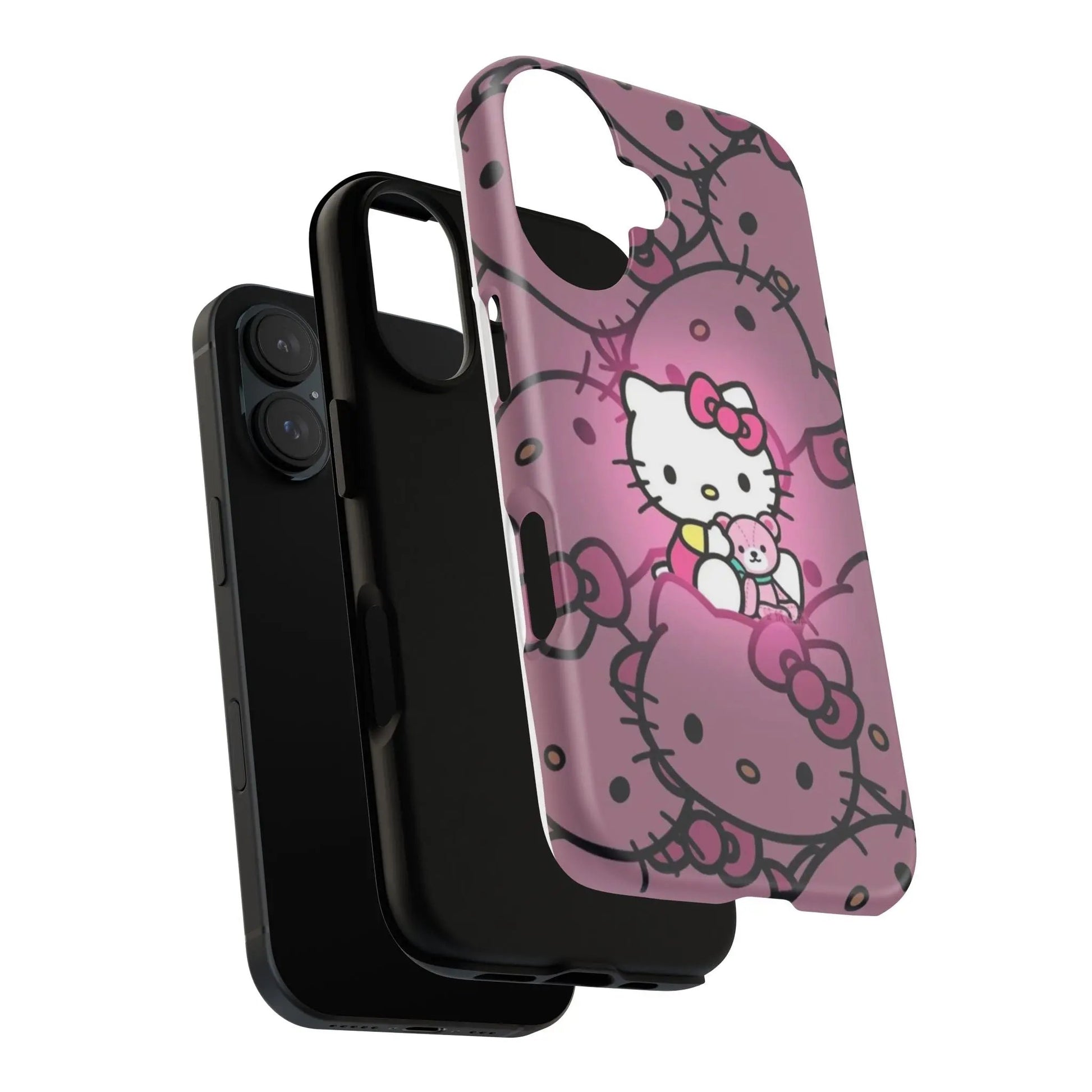 Hello Kitty Pink Pattern Tough iPhone17 Case — Cute Cartoon Protective iPhone Cover Printify