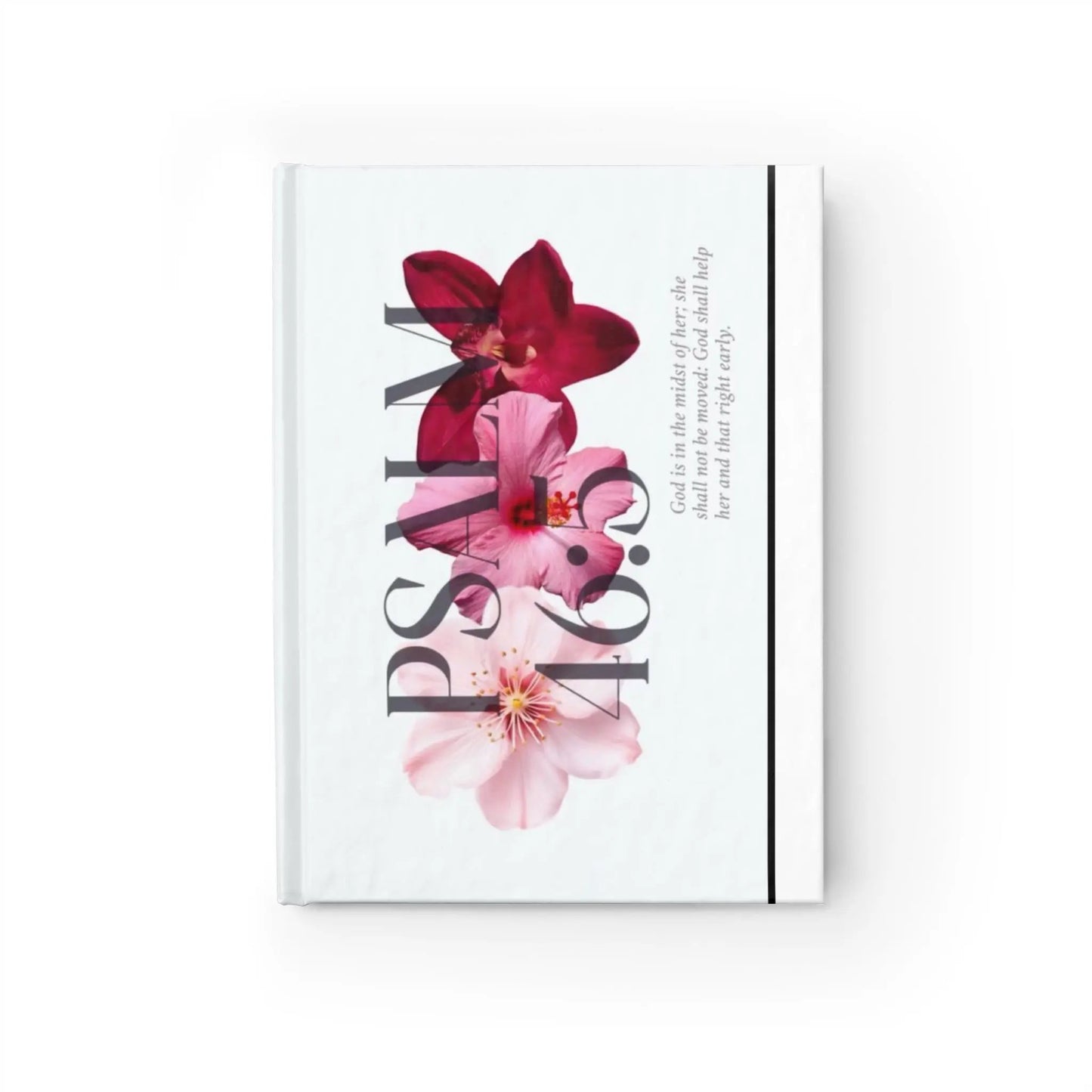 Psalm 46 Floral Journal — Christian Devotional Notebook with Inspirational Scripture Design Printify