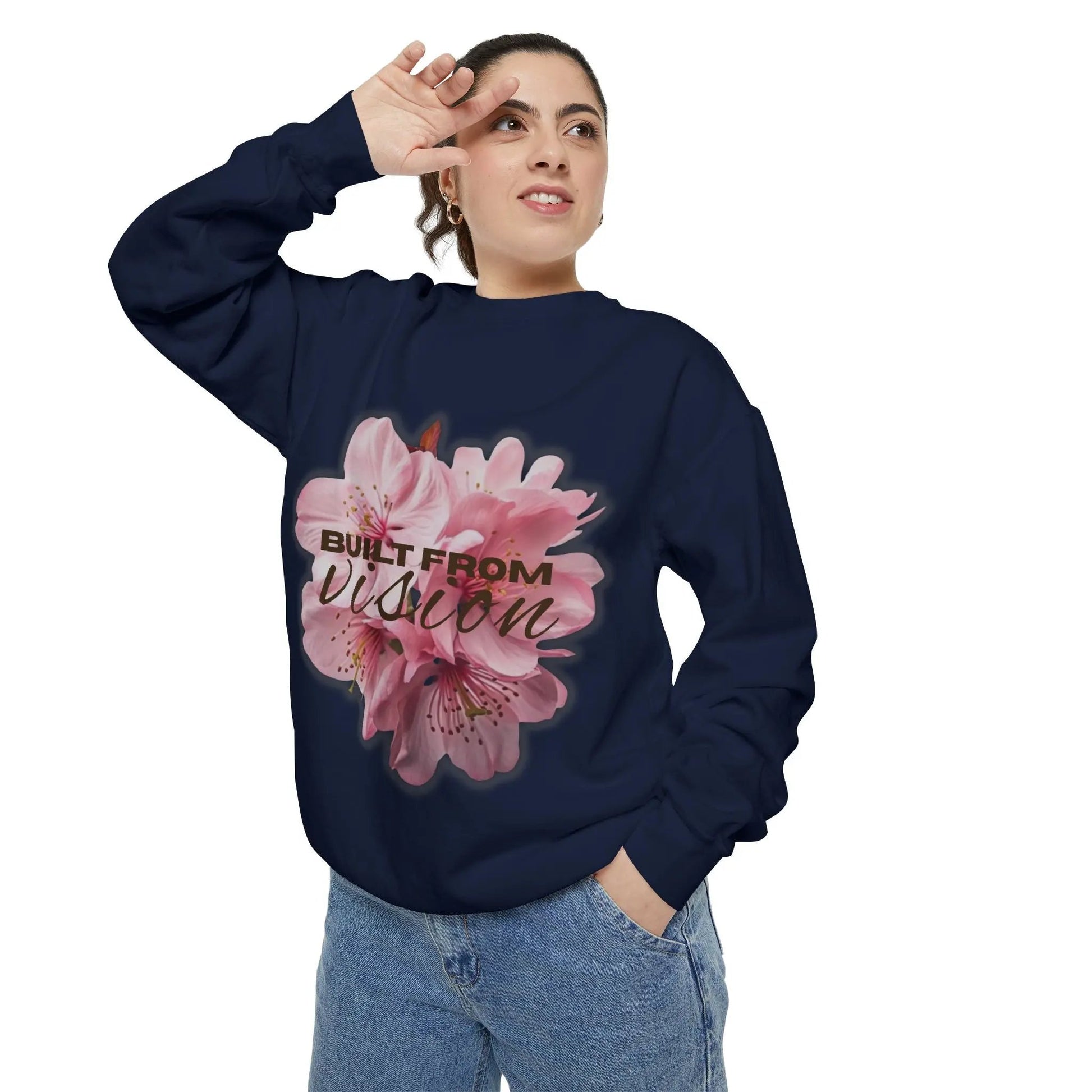 "Built From Vision" Floral Sweatshirt Printify