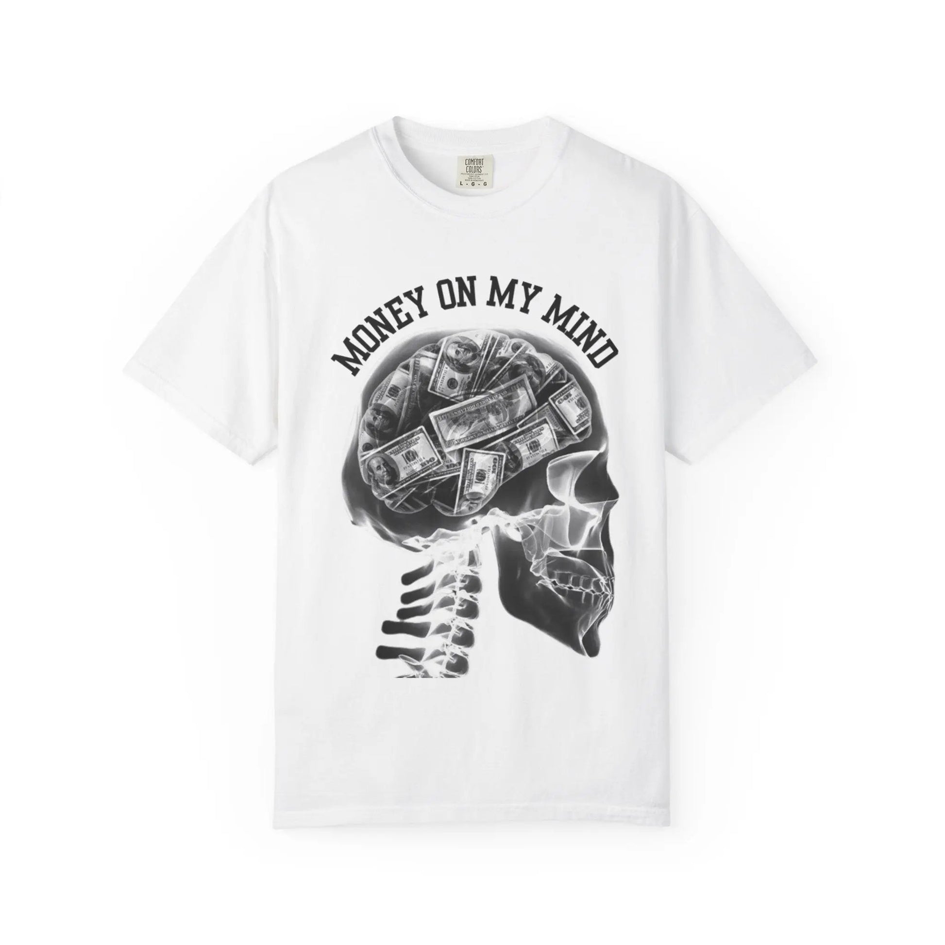 Money On My Mind Skull T-Shirt Printify