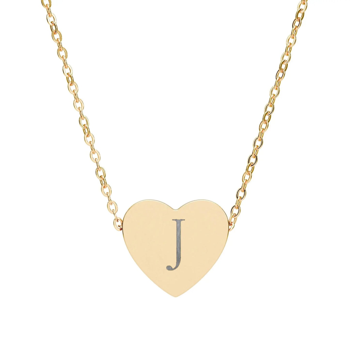 “J” initial Heart Necklace — Personalized Initial Pendant Printify