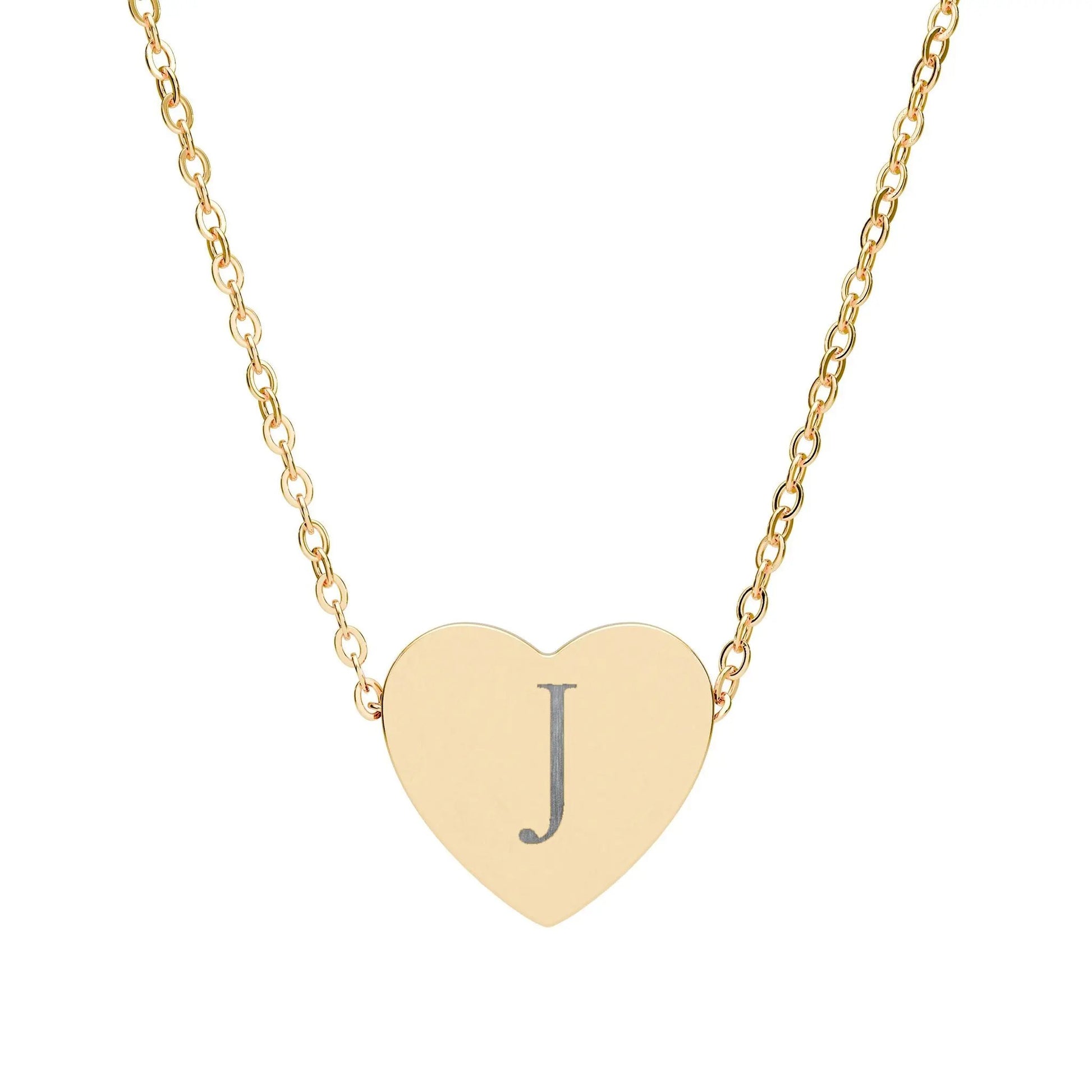 “J” initial Heart Necklace — Personalized Initial Pendant Printify