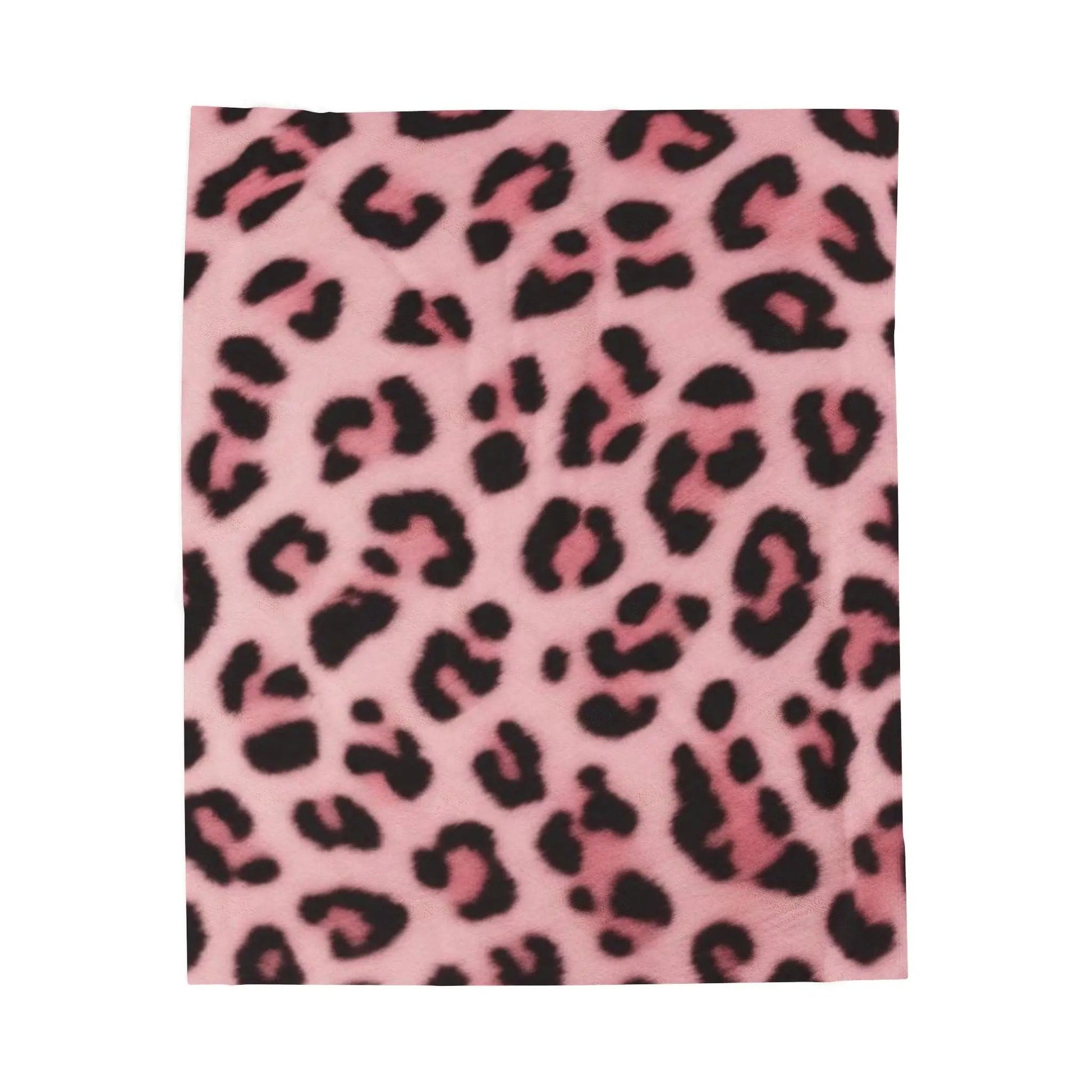 Pink Leopard Velveteen Plush Blanket Printify