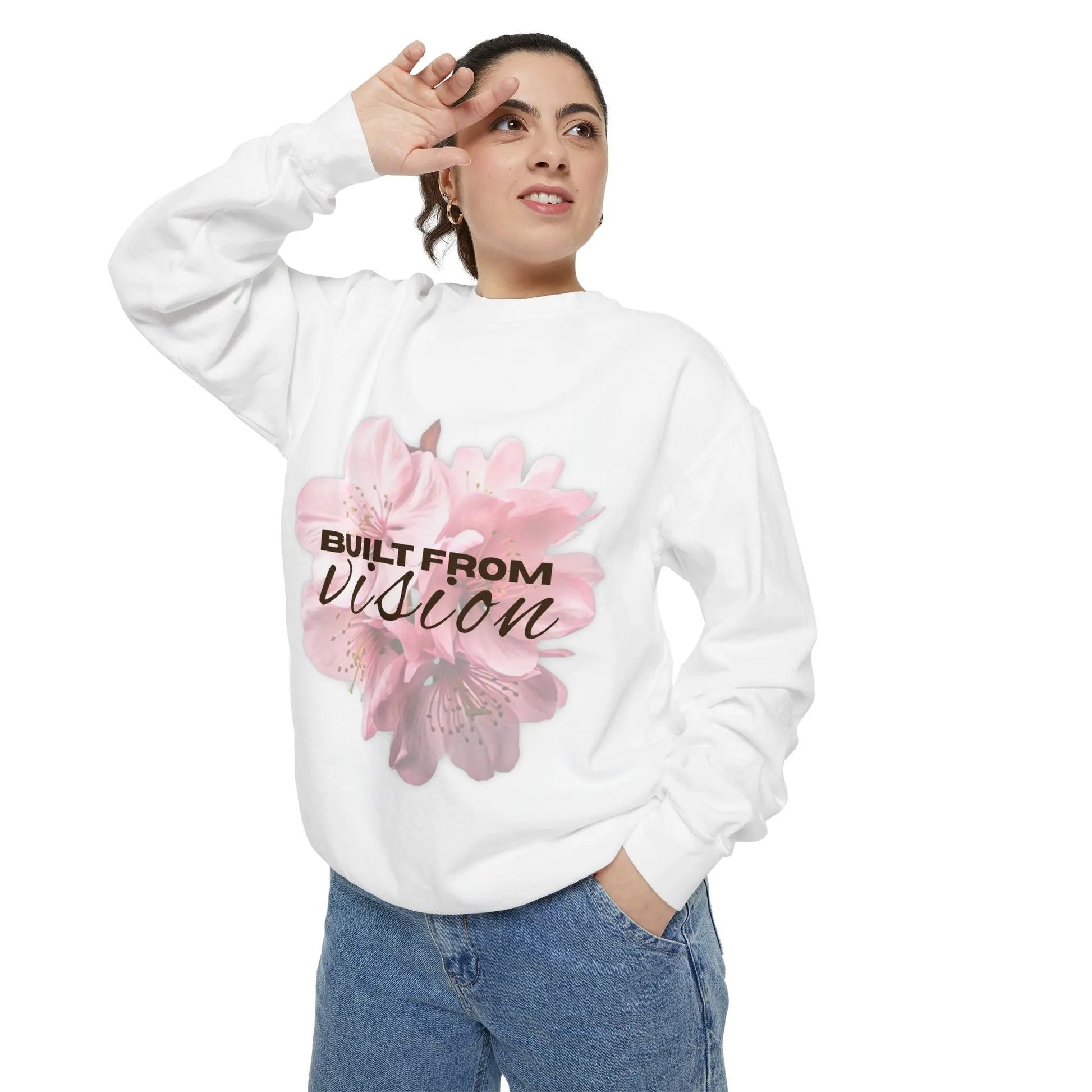 "Built From Vision" Floral Sweatshirt Printify