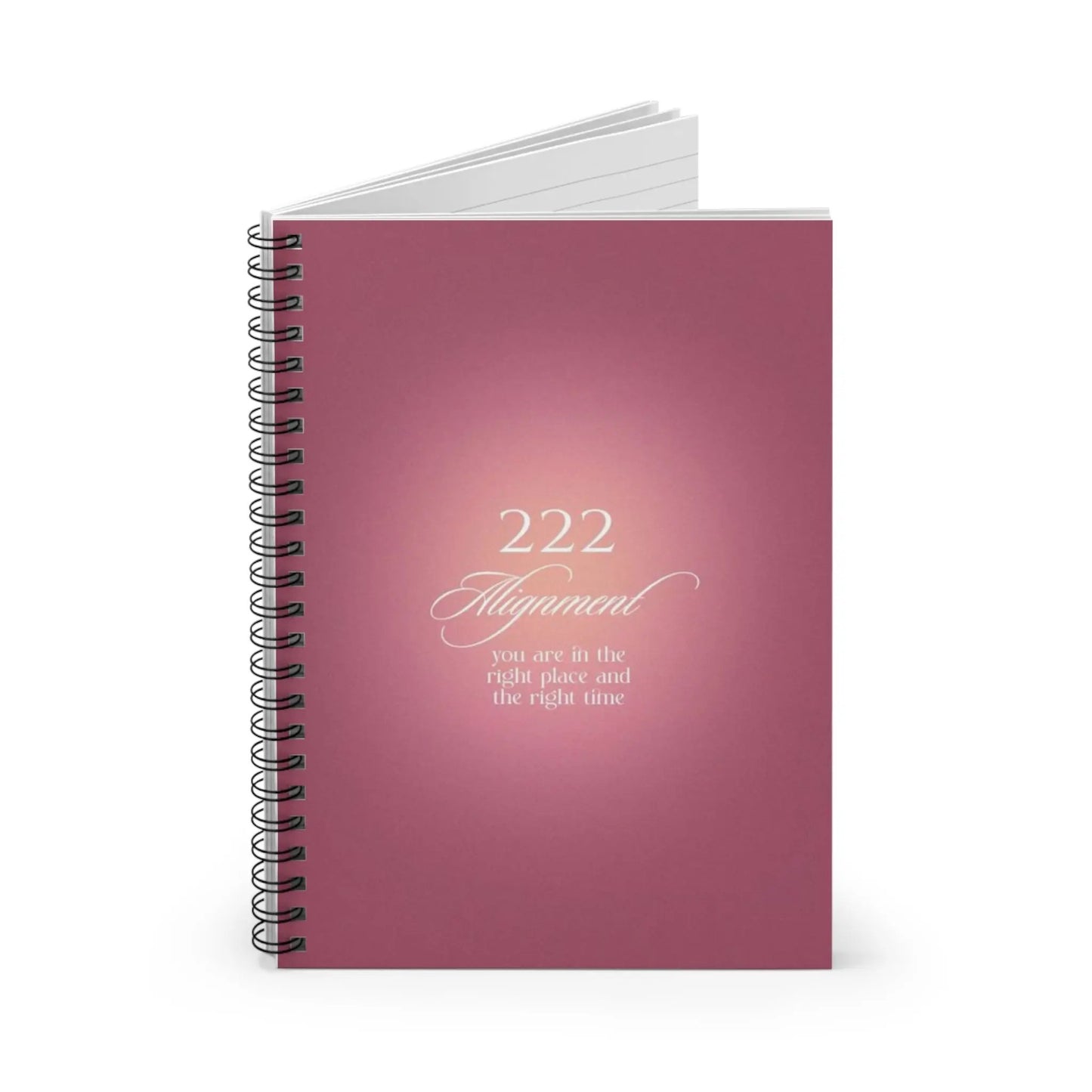 222 Alignment Spiral Notebook — Inspirational Ruled Journal Printify