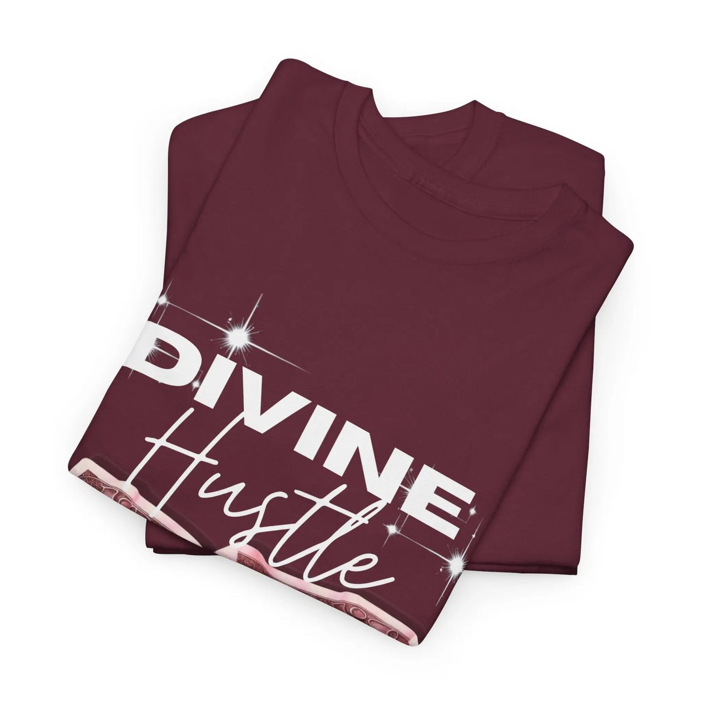 "Divine Hustle" T-Shirt — Graphic Money & Script Logo Tee Printify