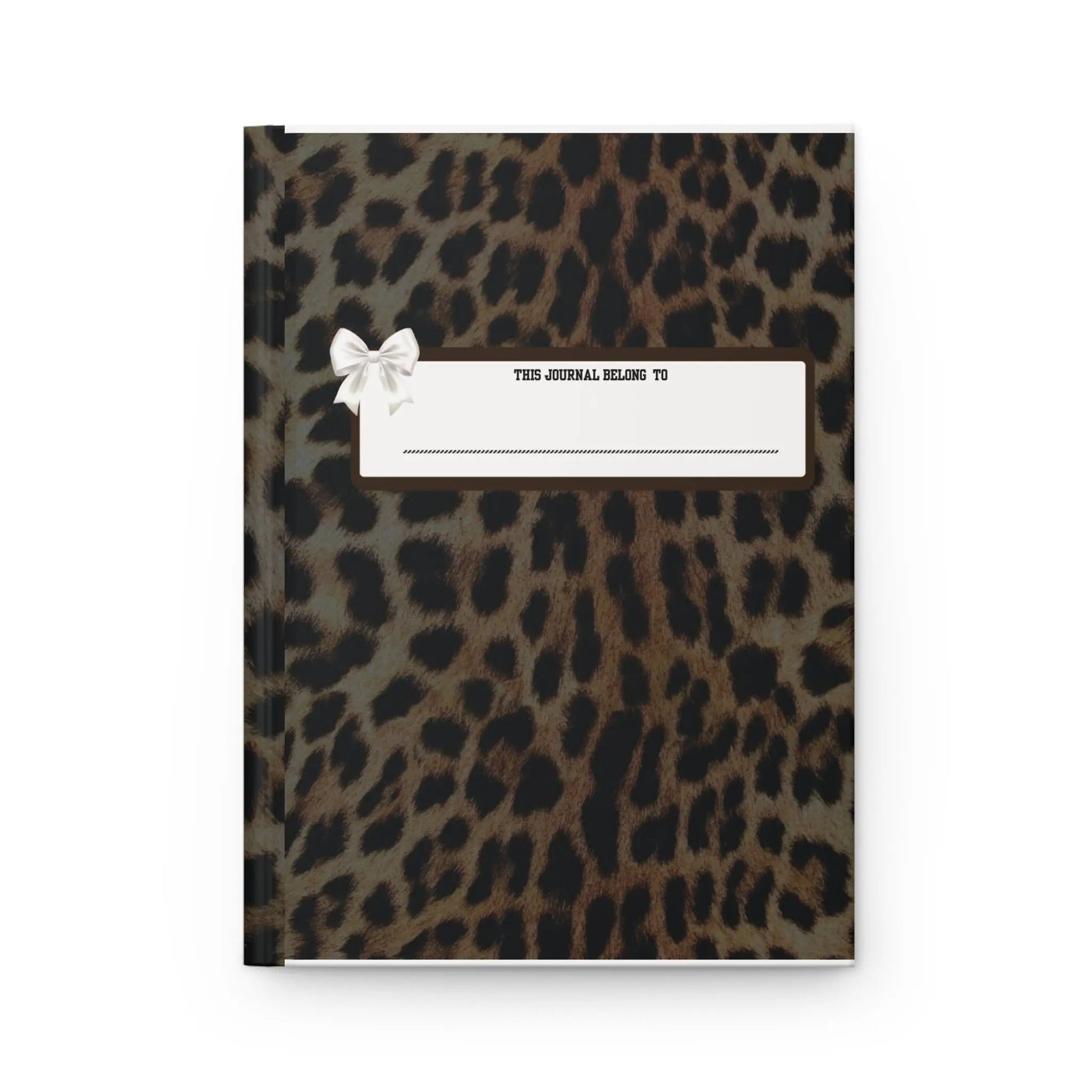 Leopard Print Hardcover Journal – “This Journal Belongs To” Personalized Notebook Printify