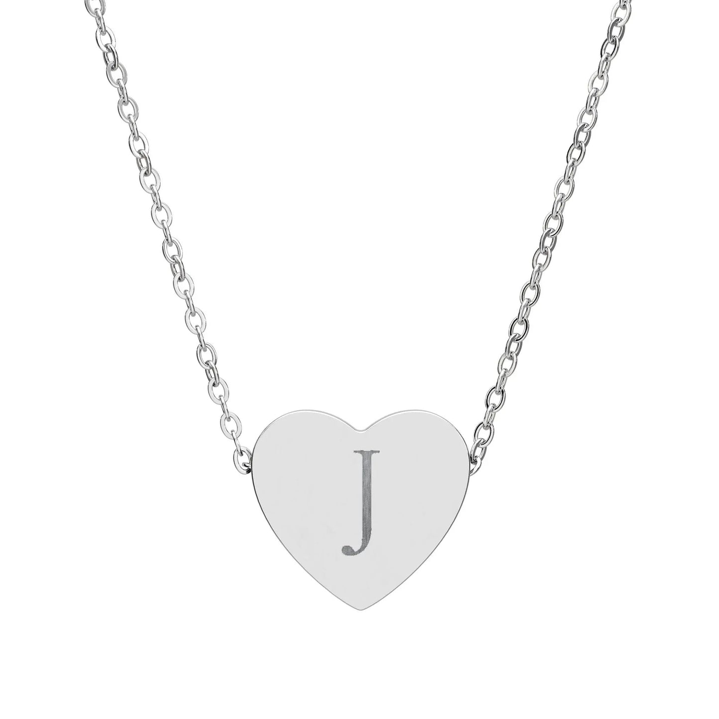 “J” initial Heart Necklace — Personalized Initial Pendant Printify