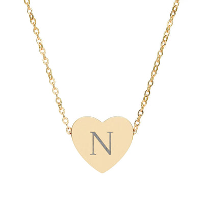 “N” initial Heart Necklace — Personalized Initial Pendant Printify