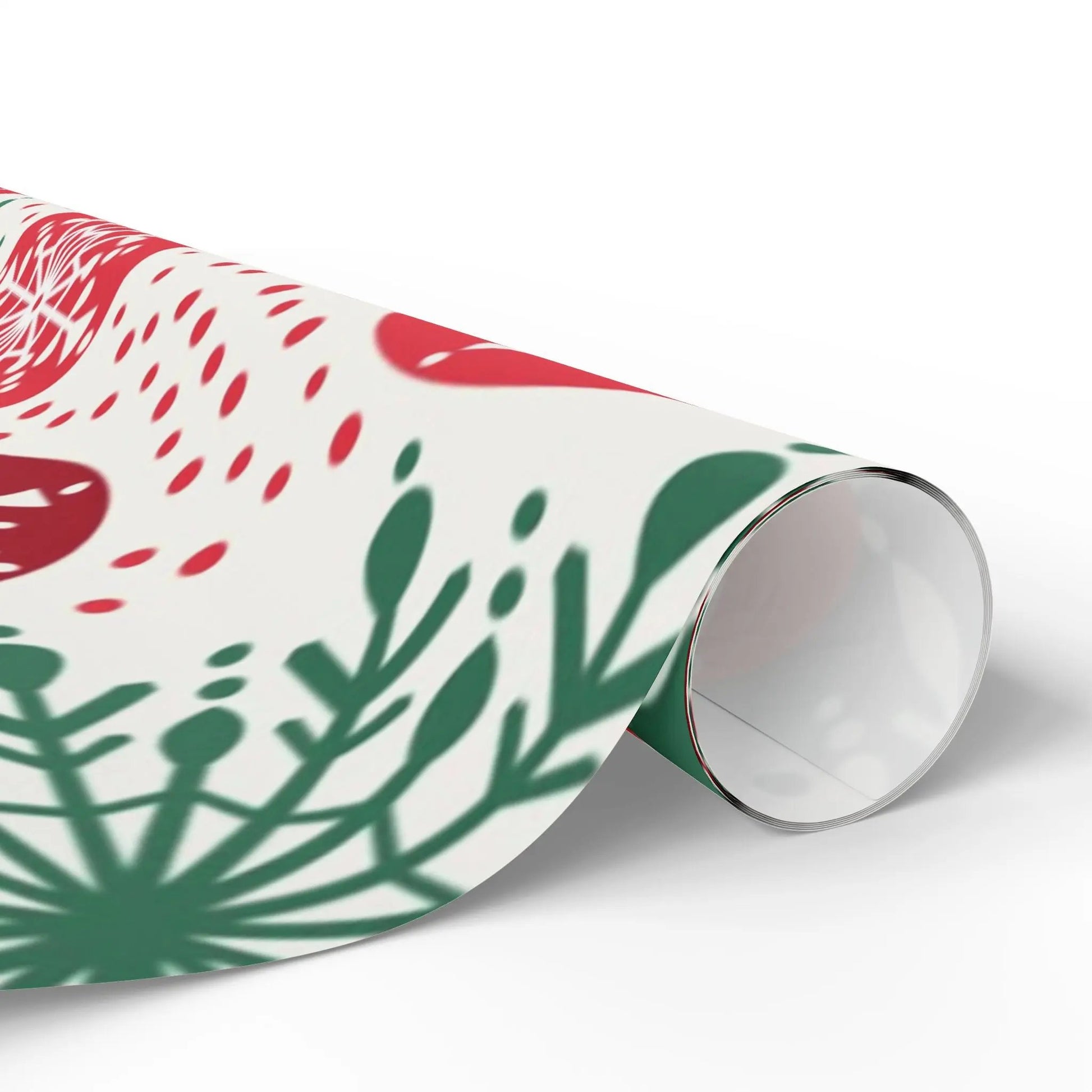 Christmas Snowflake Wrapping Paper — Red & Green Holiday Gift Wrap Printify