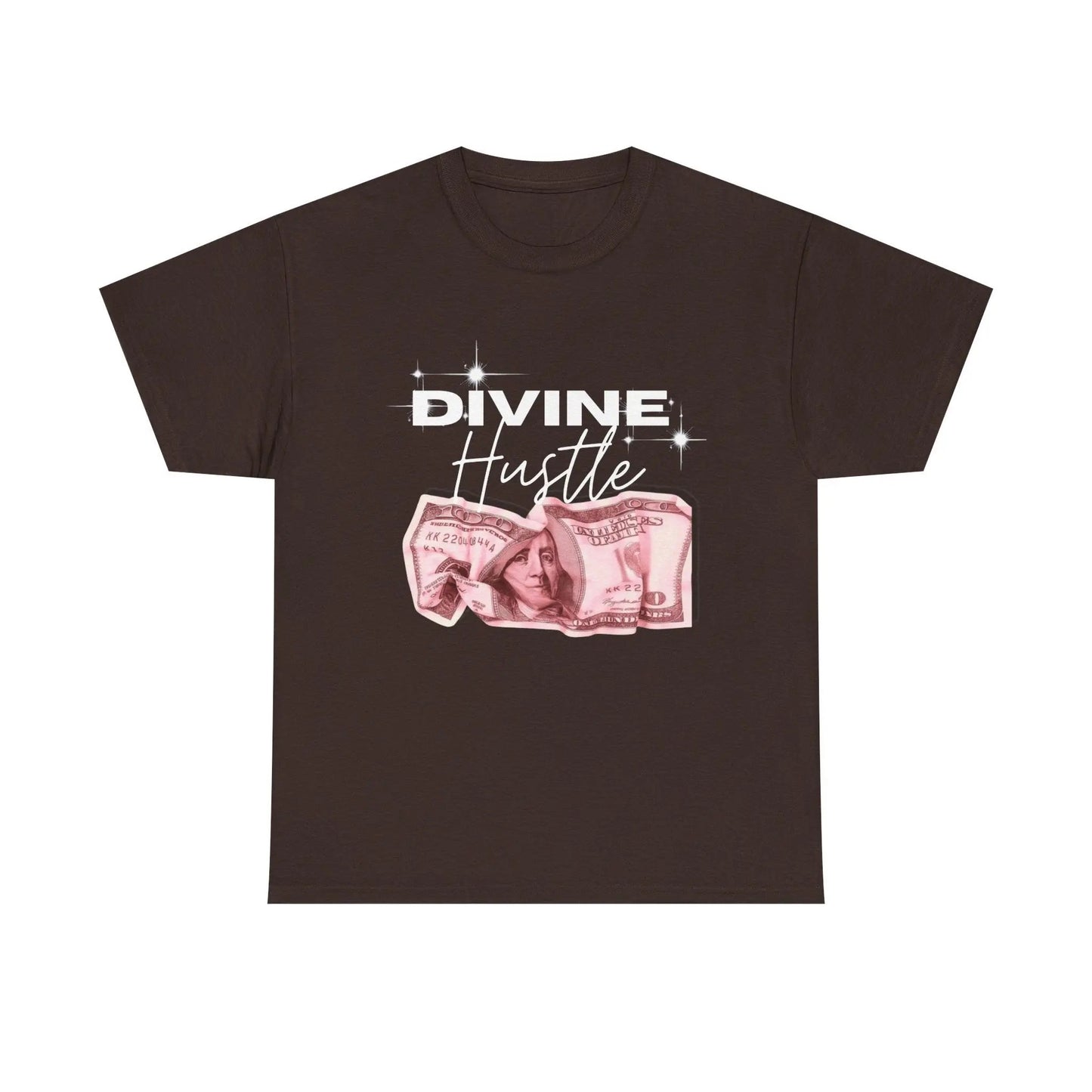 "Divine Hustle" T-Shirt — Graphic Money & Script Logo Tee Printify
