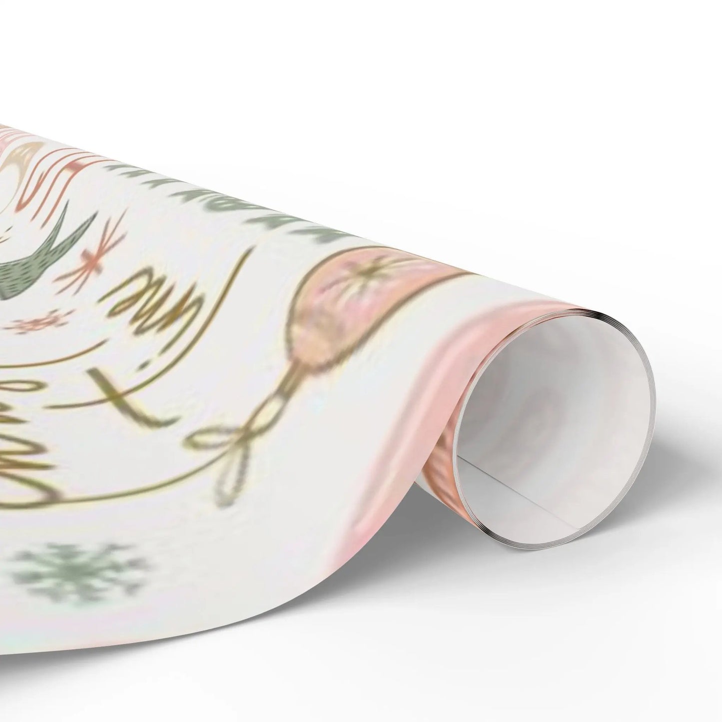 Christmas Word Art Wrapping Paper — Pastel Deck the Halls Gift Wrap Printify