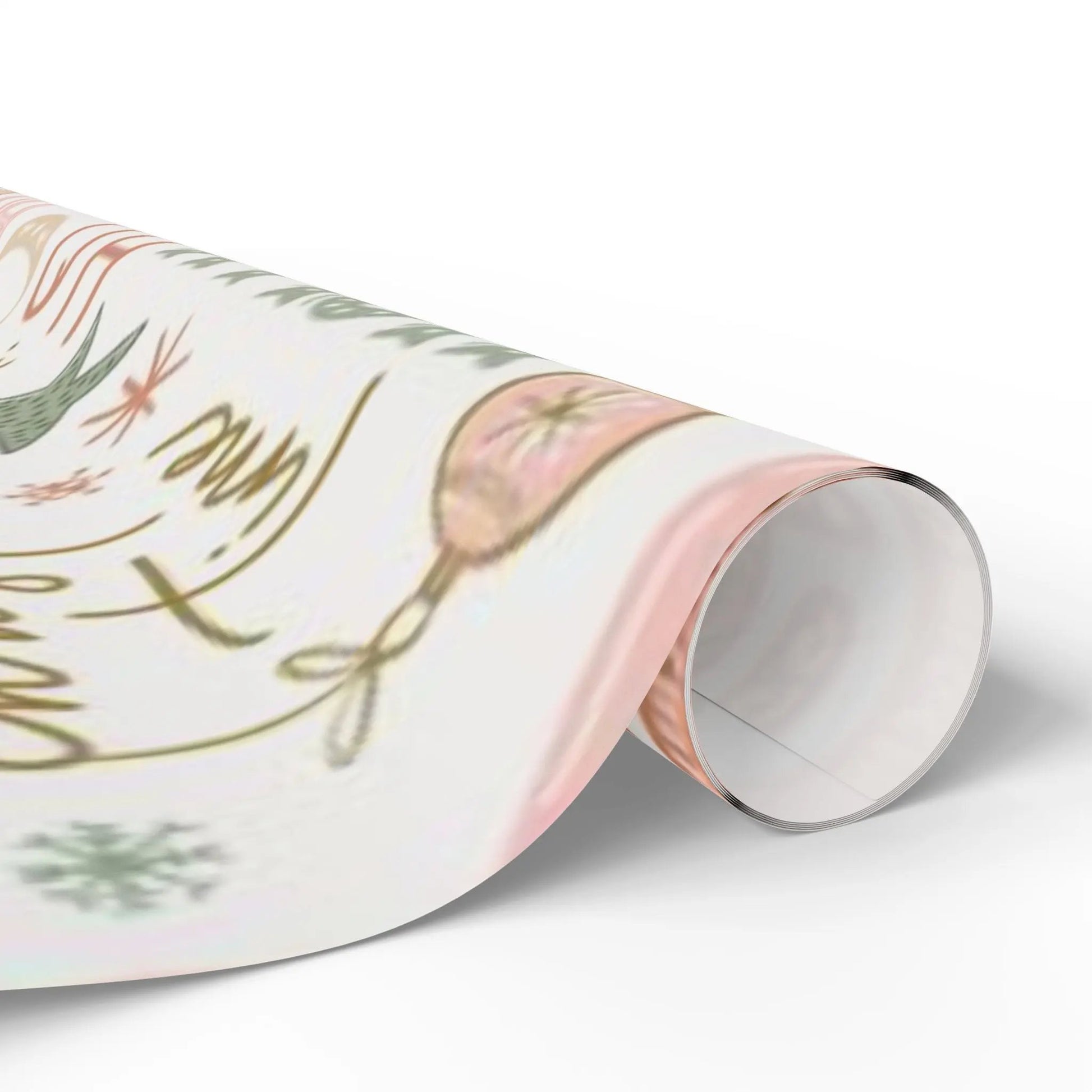 Christmas Word Art Wrapping Paper — Pastel Deck the Halls Gift Wrap Printify