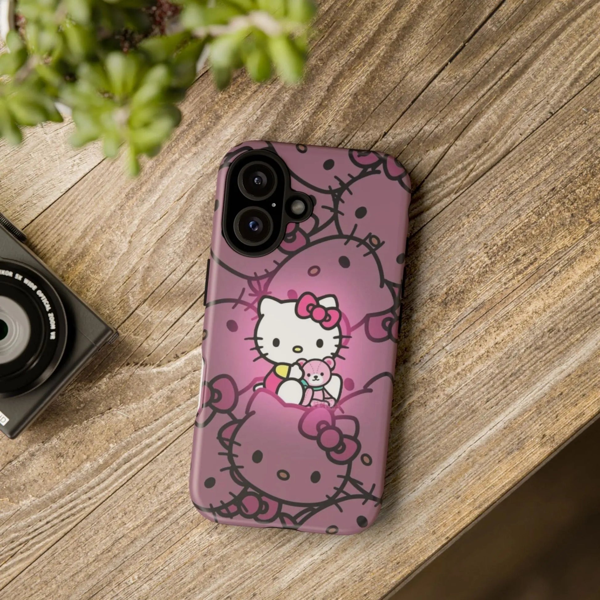 Hello Kitty Pink Pattern Tough iPhone17 Case — Cute Cartoon Protective iPhone Cover Printify