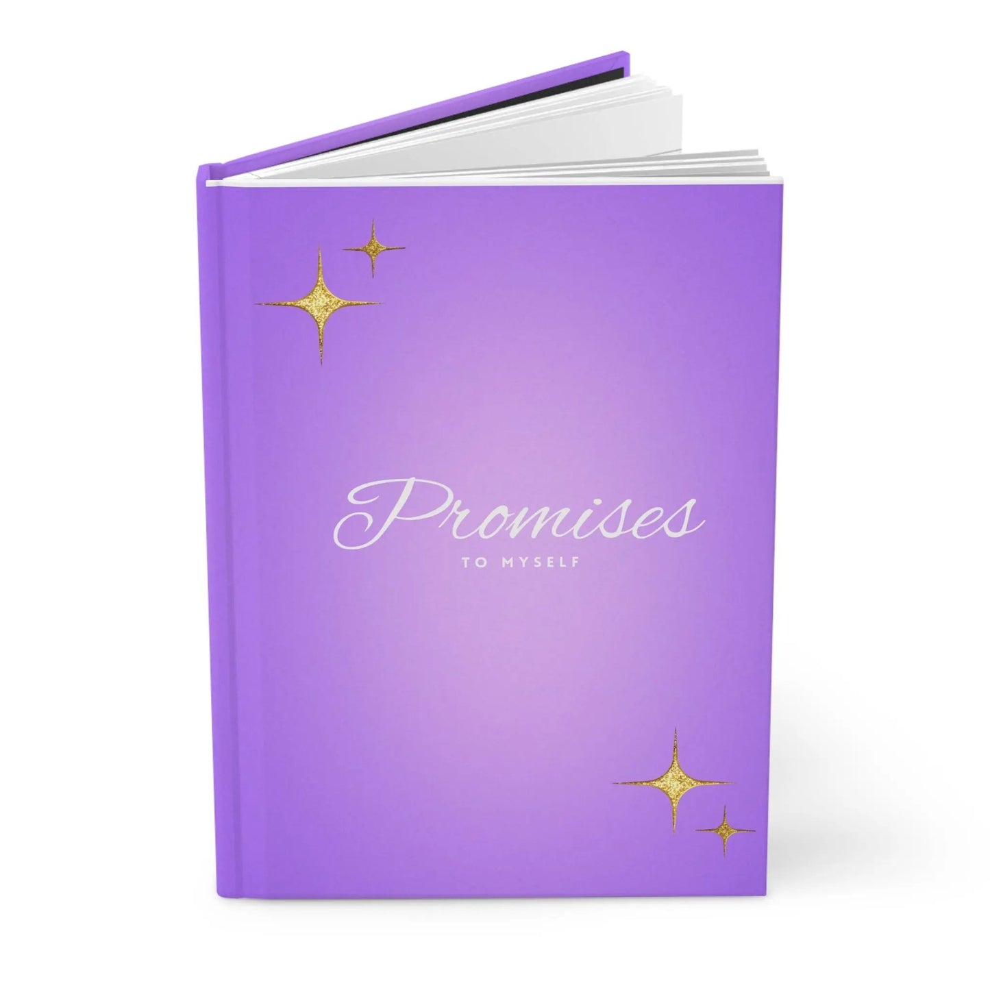 "Promises to Myself" Hardcover Journal — Purple Self-Care Gratitude Notebook Printify