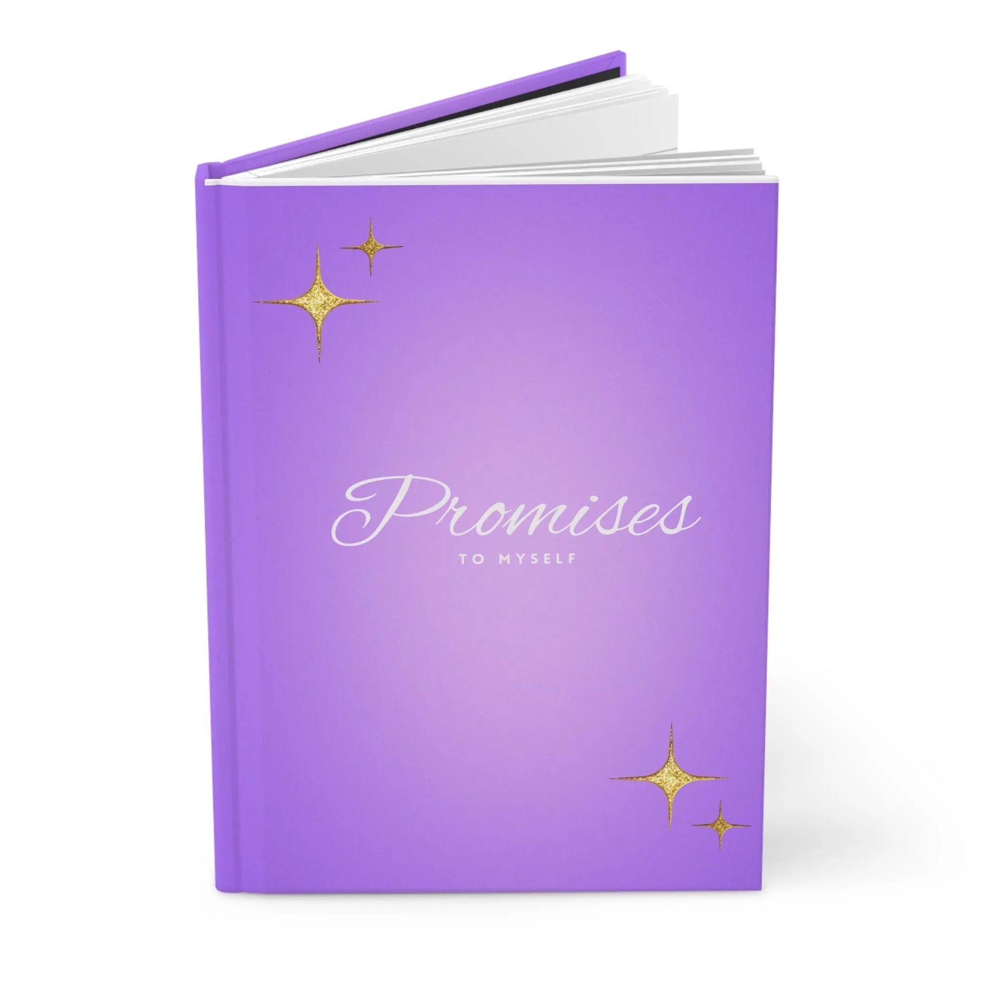"Promises to Myself" Hardcover Journal — Purple Self-Care Gratitude Notebook Printify
