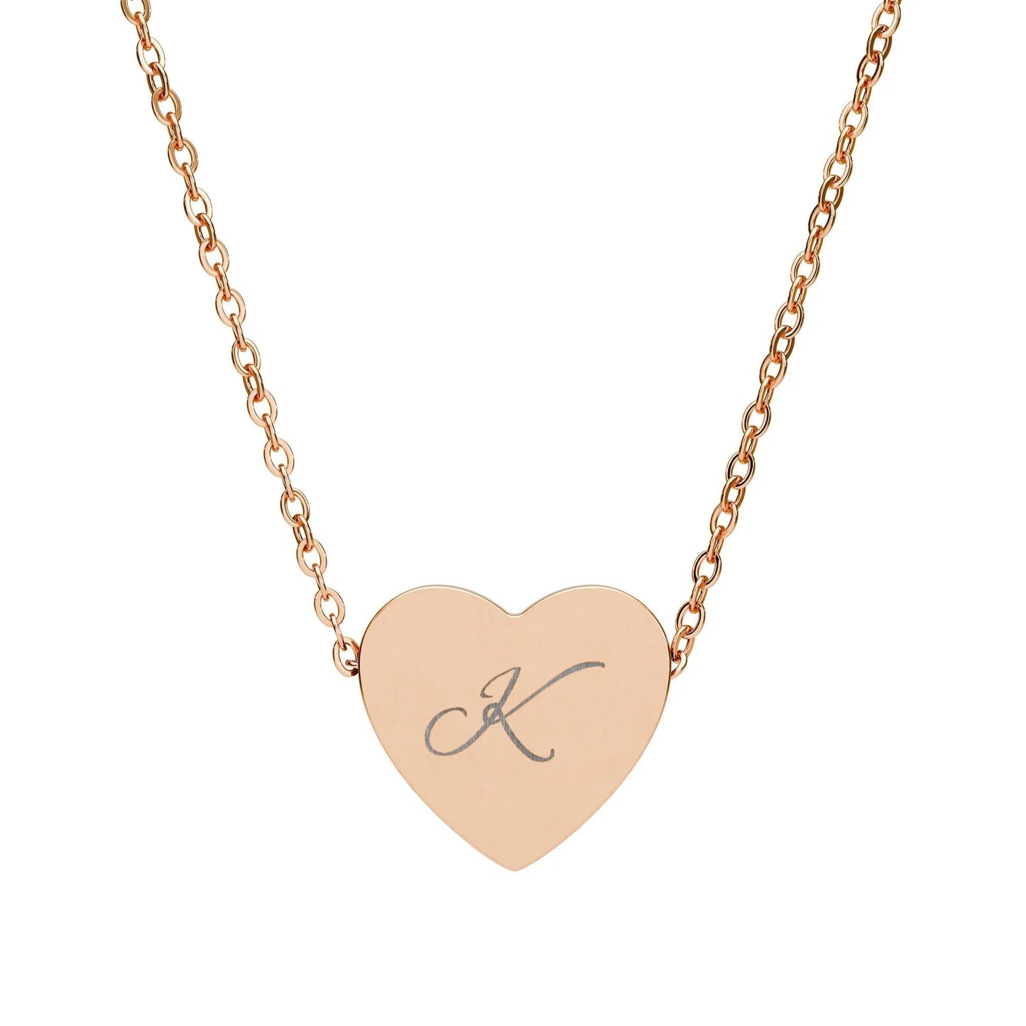 “K” Initial Heart Necklace — Personalized Initial 'K' Pendant Printify