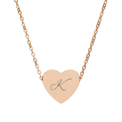 “K” Initial Heart Necklace — Personalized Initial 'K' Pendant Printify