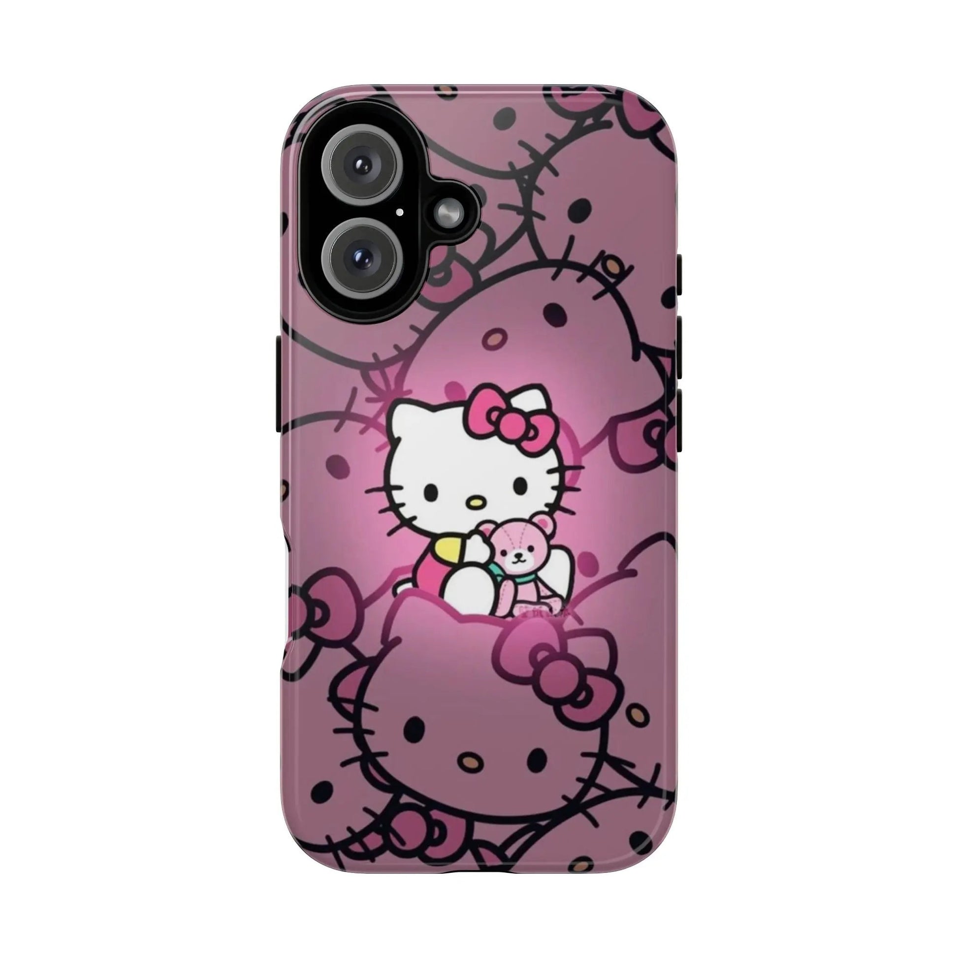 Hello Kitty Pink Pattern Tough iPhone17 Case — Cute Cartoon Protective iPhone Cover Printify