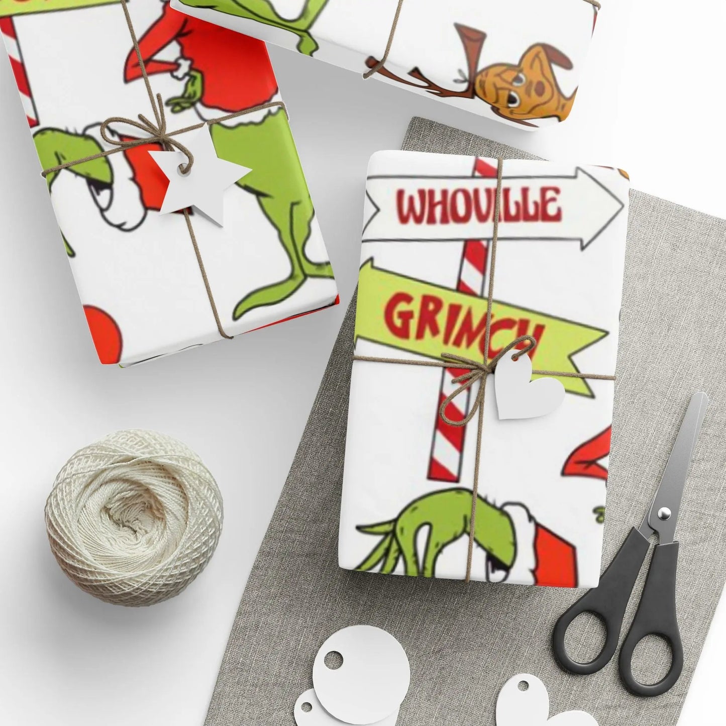Grinch Pattern Holiday Wrapping Paper — Whoville Characters Gift Wrap Printify