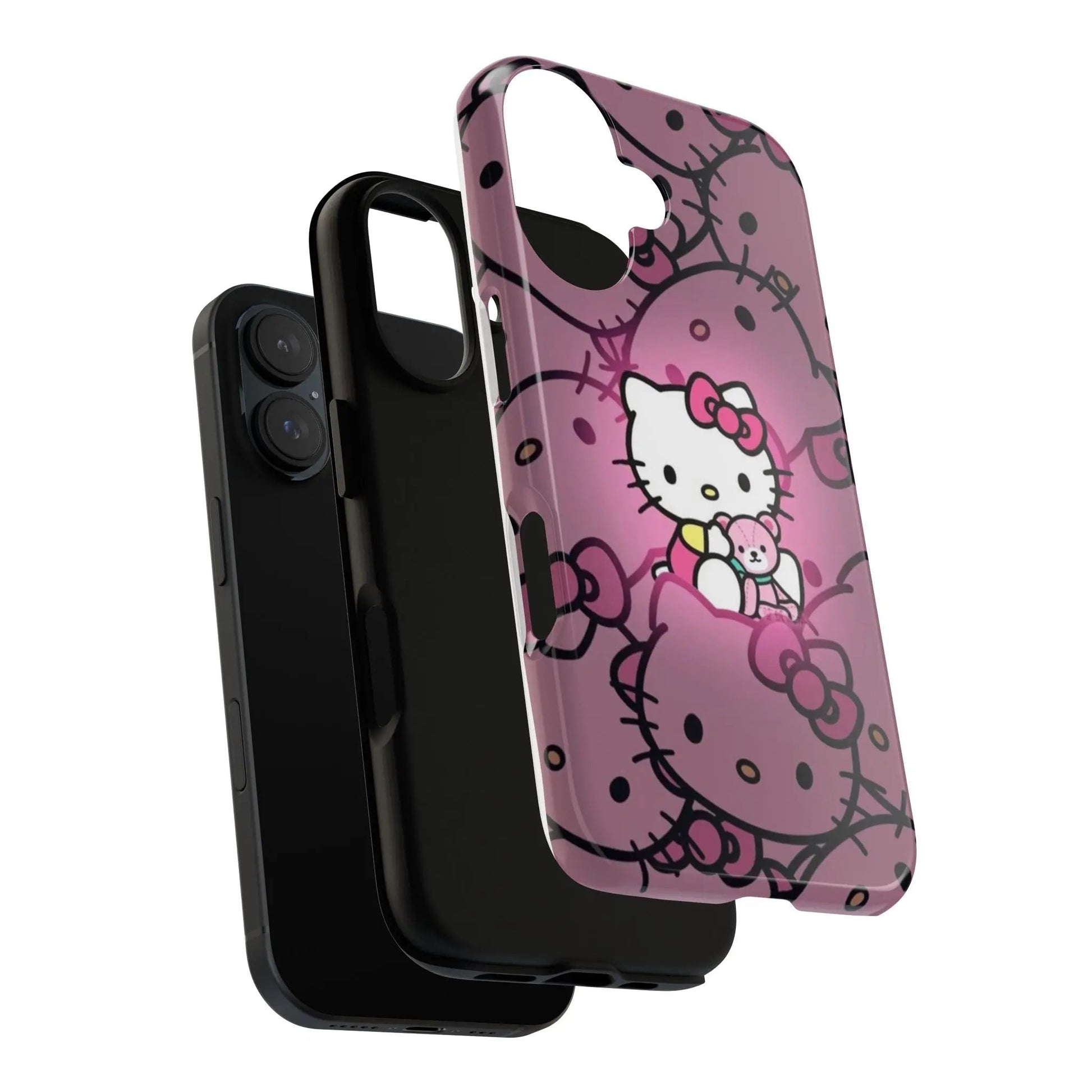 Hello Kitty Pink Pattern Tough iPhone17 Case — Cute Cartoon Protective iPhone Cover Printify