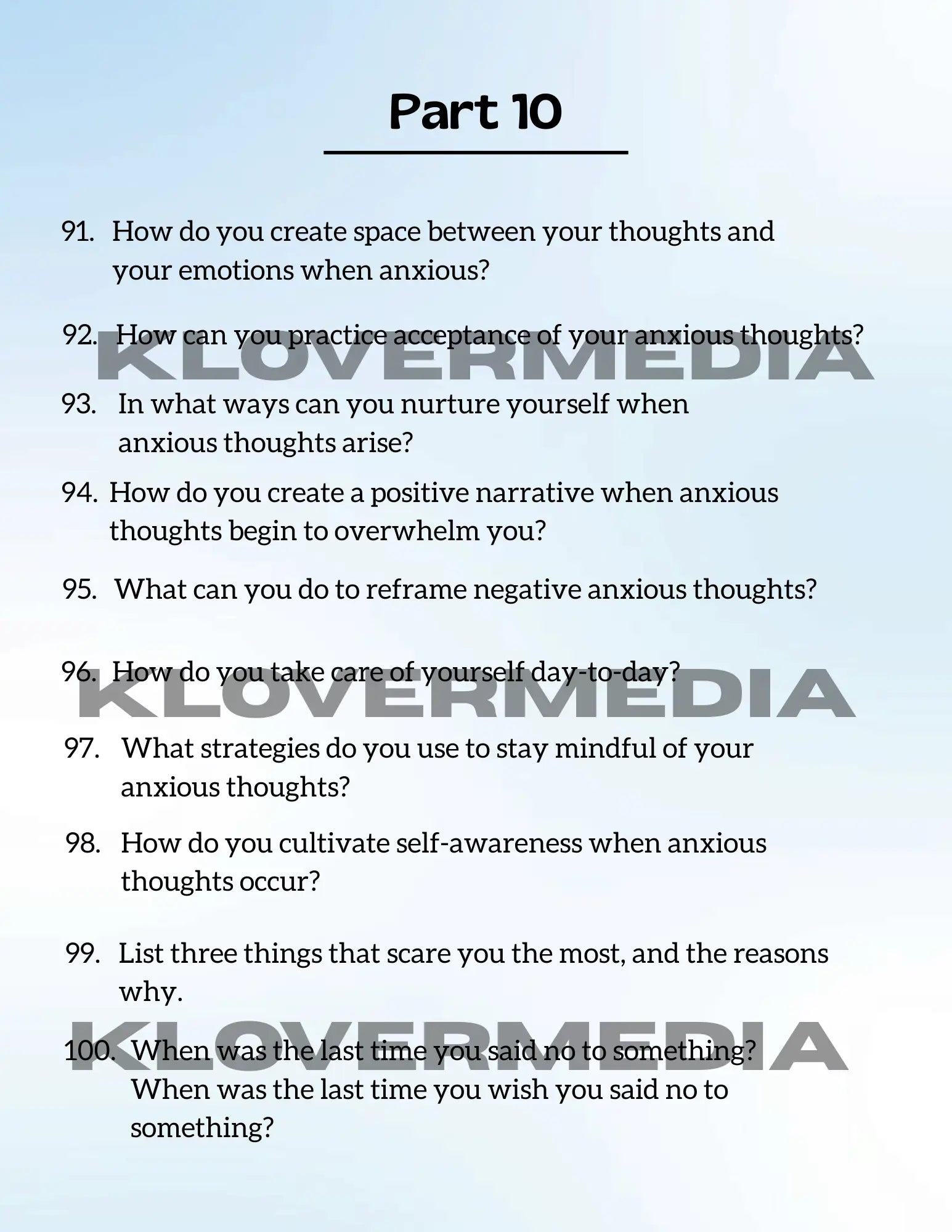 100 Deep Anxiety Prompts: A Guided Digital Journal for Inner Healing KloverMedia